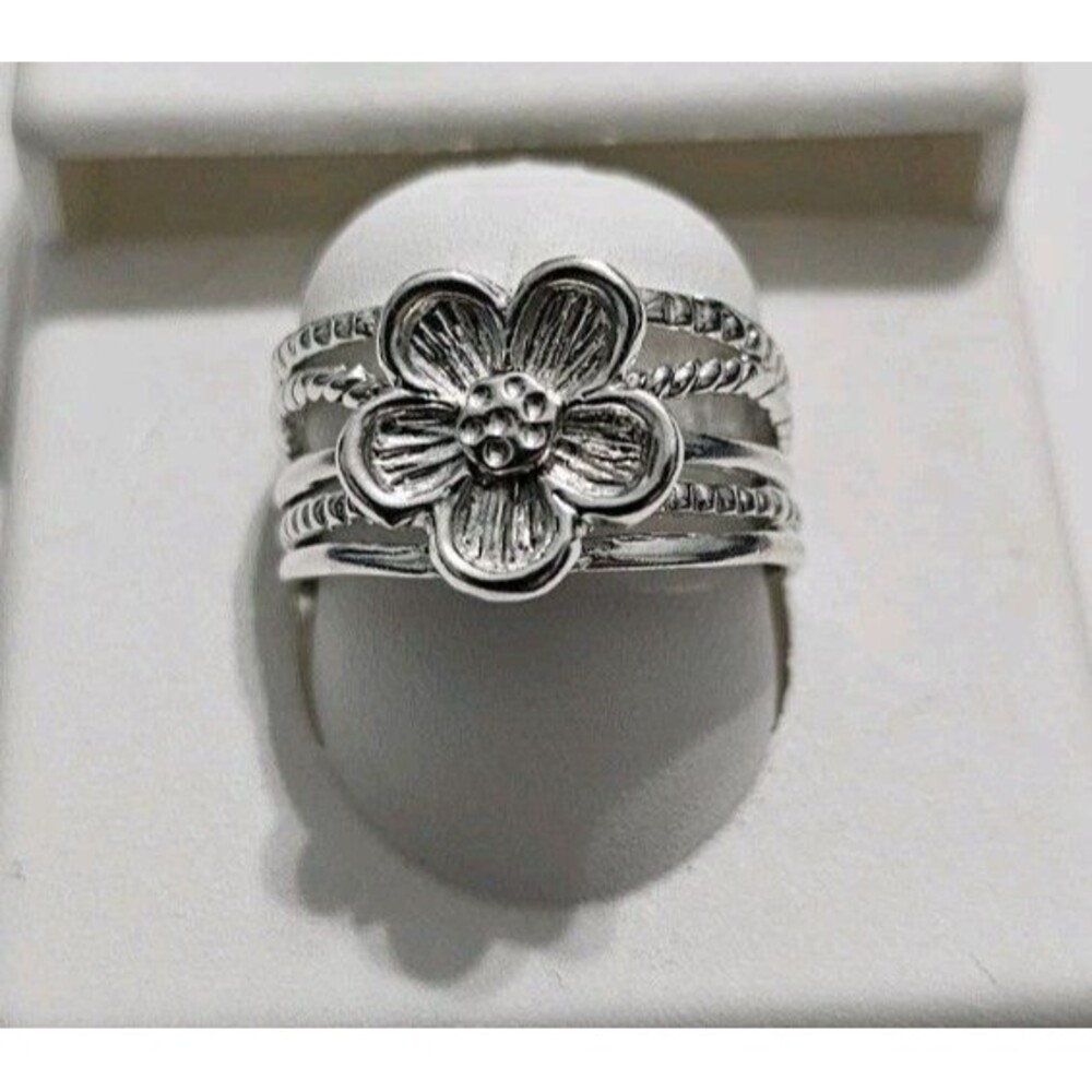 Ross-Simons Sterling Silver Multi-Row Flower Ring Size 9